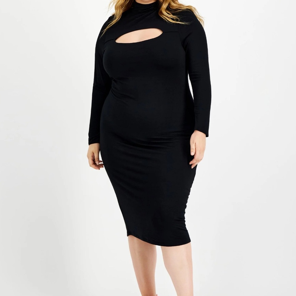 Elegant Black Cut-Out Dress
